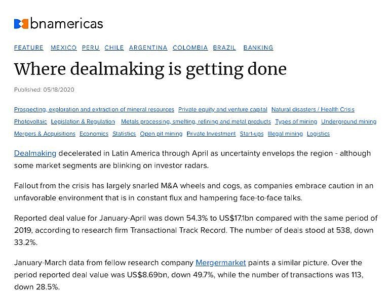 Where dealmaking is getting done